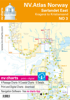 Kart kombi Atlas No 3 - Kristiansand til Krager