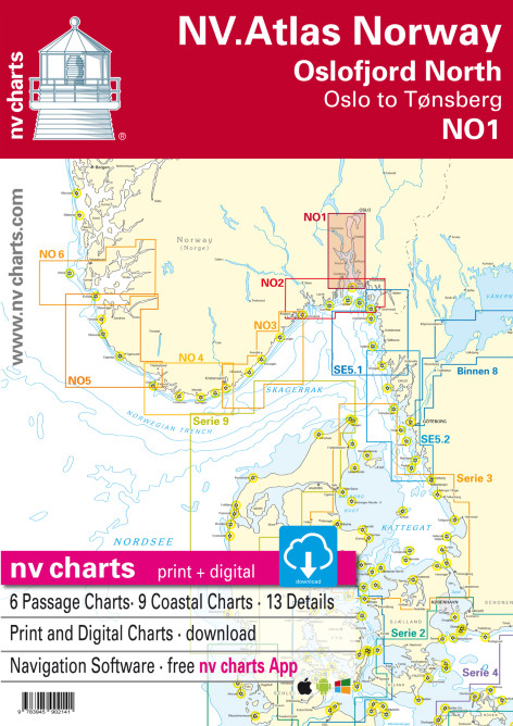Kart kombi Atlas No 1 - Oslo til Tnsberg