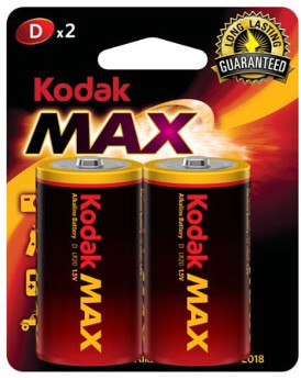Alkalisk batteri D, 2 stk - Kodak