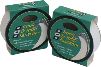 PSP Borrelstape (Hook & Loop) 25 mm 1 m hvit