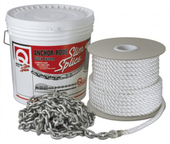 Quick Slim Splice ankerline med tau og kjetting 8 mm