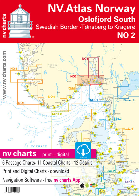 Kart kombi Atlas No 2 - Sverige til Krager