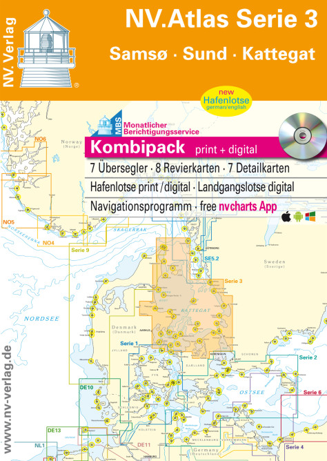 Kart kombi Atlas Serie 3 Sams-Sund-Kattegat