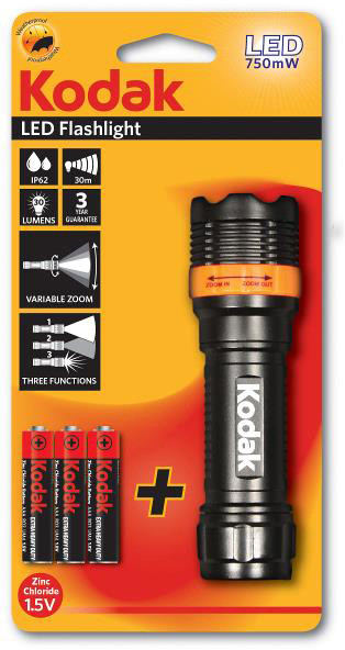 Lommelykt LED inkl. batterier - Kodak