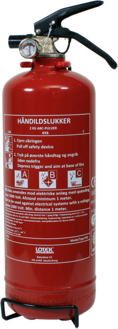 1852 Brannslukker m/holder 2 kg