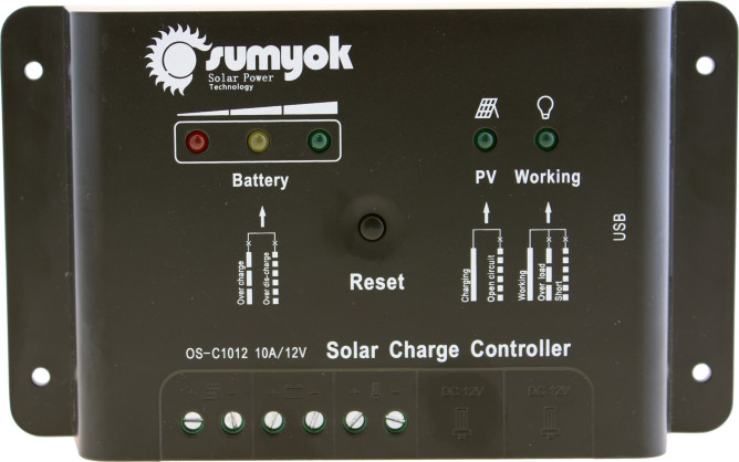 Regulator Solcellepanel 10A - 12V