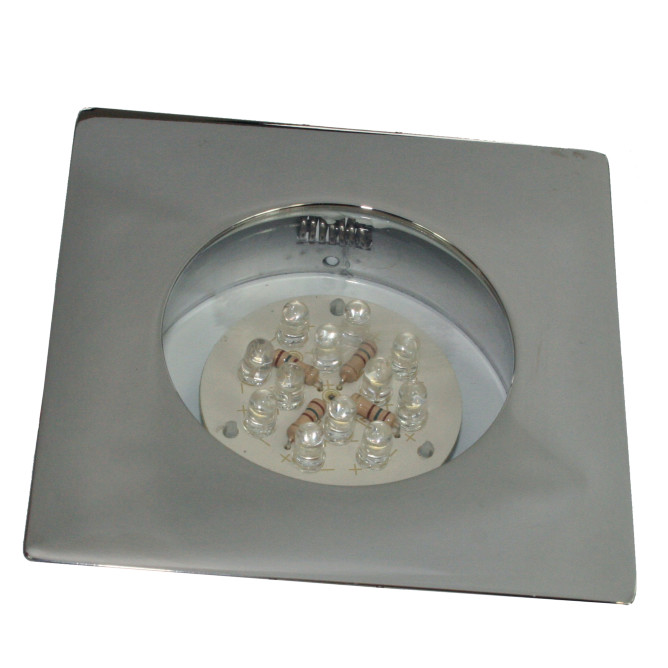 Downlight, LED, firkantet, krom