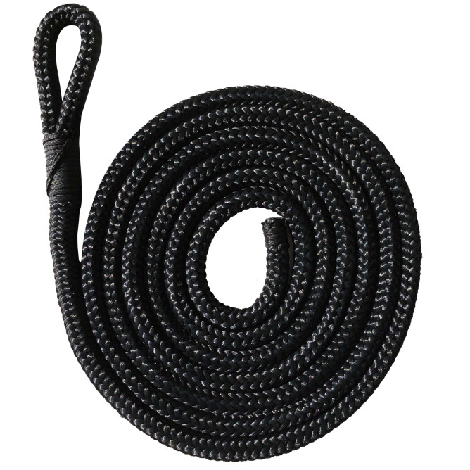 Fenderline, Rio flettet, 2 pk. sort 5 mm 1,5m - Robline