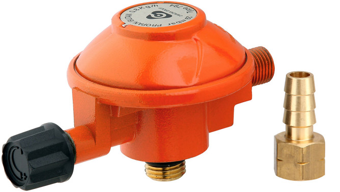 Regulator 29mbar,M14x1.5-G1/4' Slangesokkel 10-12mm
