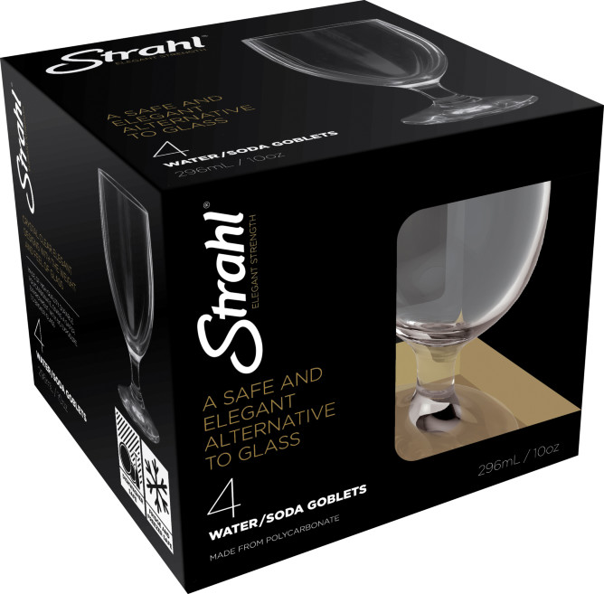 Vann/Sodaglass Strahl 4stk Gaveeske 296ml