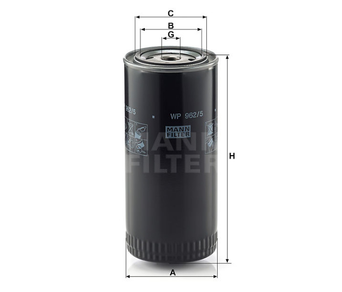 Oljefilter D4 / D6 - 3582733 - Mann