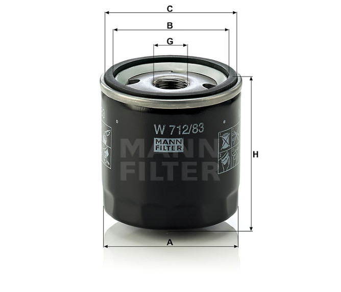 Oljefilter, Yamaha 150-225 HK - Mann