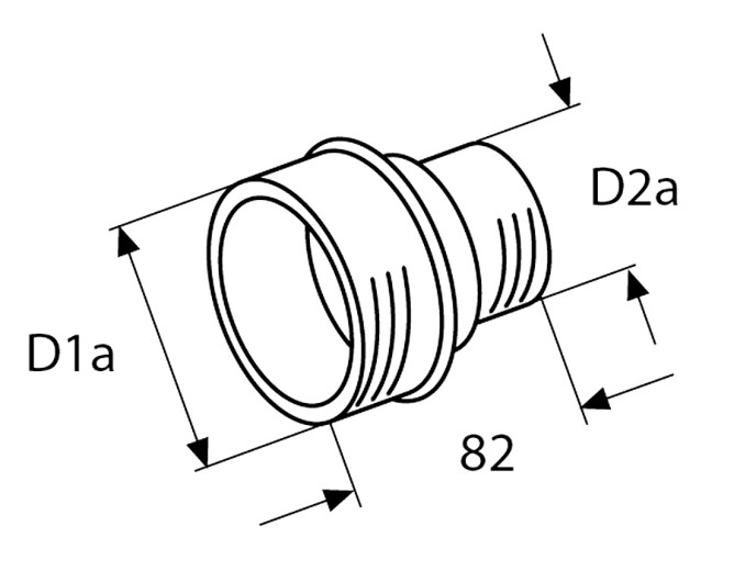 Webasto Adapter kun for avgreningsrr 80/55mm