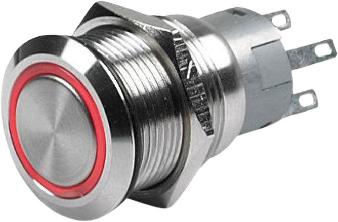 Hella LED hornbryter i rustfritt stl 12V rd