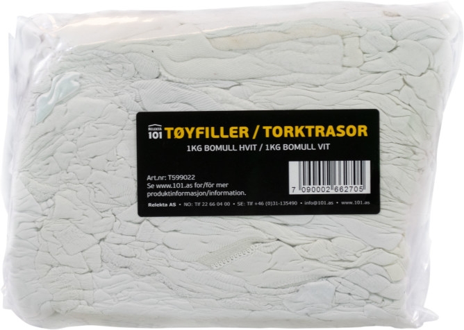 Relekta 101 Tyfiller 1kg Bomull Hvit